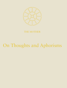 On Thoughts and Aphorism